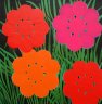 Flowers #4 - 2024 - Acryl auf Leinwand, 40 x 40 x 4.5 cm